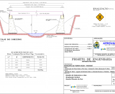 Folha do projeto geométrico da obra