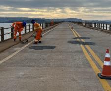 Início da reforma da ponte sobre a Represa de Chavantes entre Carlópolis e Fartura