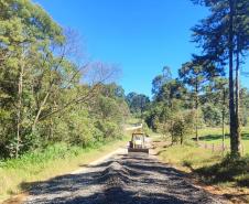 PR-281 em Mallet - cascalhamento de rodovia não-pavimentada