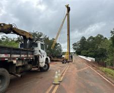 PR-439 Ponte do Rio das Cinzas em Santo Antônio da Platina - cravação de estacas das novas lajes de transferência