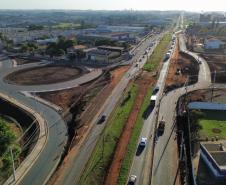 Novas marginais da BR-369, parte da obra do Viaduto da PUC, em Londrina