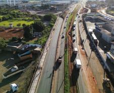 Novas marginais da BR-369, parte da obra do Viaduto da PUC, em Londrina