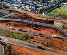 Novas marginais da BR-369, parte da obra do Viaduto da PUC, em Londrina