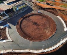 Novas marginais da BR-369, parte da obra do Viaduto da PUC, em Londrina