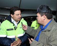 Evento de lançamento dos serviços de Pavimentação entre Ramilândia e São Roque, distrito de Santa Helena