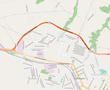 Mapa do trecho em obras