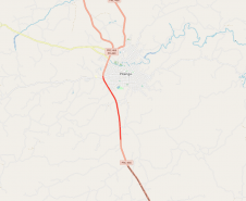 Mapa do trecho em obras em Pitanga