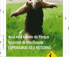 Painel educativo do Parque Ilha Grande