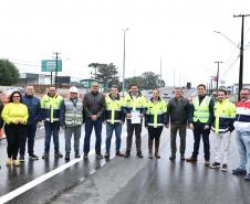 Viaduto da BR-376 em São José dos Pinhais com pista superior liberada