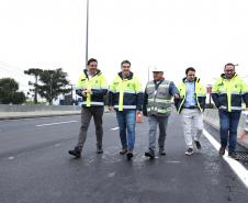 Viaduto da BR-376 em São José dos Pinhais com pista superior liberada