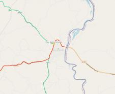 Mapa indicando localização da ponte sobre o Ribeirão Patrimônio na PR-151 em Salto do Itararé