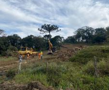 Local da obra de novo trecho da PR-364 em Irati