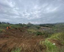 Local da obra de novo trecho da PR-364 em Irati