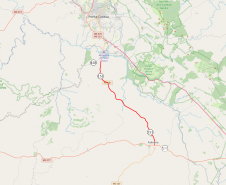 Mapa indicando trecho da PR-151 contemplado