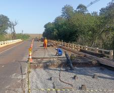 Reforma da ponte sobre o Rio do Açu na PR-364 em Terra Roxa