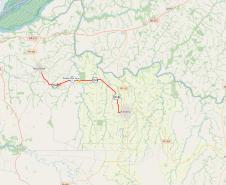 Mapa com a localização da ponte sobre o Rio do Açu na PR-364 em Terra Roxa