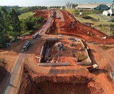 Obras do viaduto de Tamarana, na PR-445