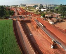 Obras do viaduto de Tamarana, na PR-445
