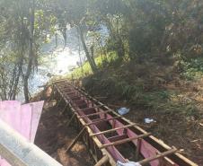 Reforma da ponte sobre o Rio Tormenta, na PR-484, entre Três Barras do Paraná e Boa Vista da Aparecida