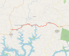 Mapa indicando localização da ponte sobre o Rio Tormenta, na PR-484, entre Três Barras do Paraná e Boa Vista da Aparecida