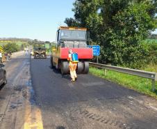 Serviços em andamento na ponte sobre o Rio Chopim