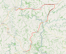 Mapa indicando a localização das duas pontes