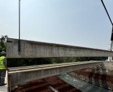 BR-469 lançamento de vigas da nova ponte sobre o Rio Tamanduá