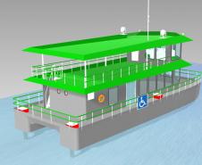 Anteprojeto de catamarã da Ilha do Mel - visão externa