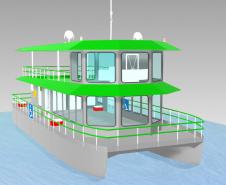 Anteprojeto de catamarã da Ilha do Mel - visão externa
