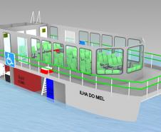 Anteprojeto de catamarã da Ilha do Mel - visão interna