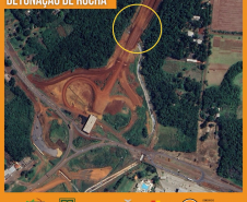 Croqui com o local das detonações