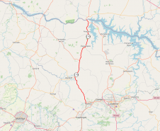 Mapa indicando trecho da PR-170 entre Rolândia e Porecatu