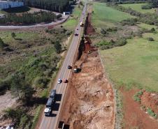 Serviços iniciais na duplicação da PRC-466 entre Guarapuava e Palmeirinha
