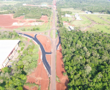 Vista áerea do desvio do aeroporto da BR-469