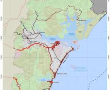 Malha rodoviária do Litoral