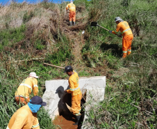 Conservação de faixa de domínio - limpeza de dispositivos de drenagem