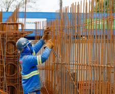 Obras da ponte de Guaratuba em outubro de 2024