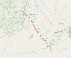 Mapa indicando trechos da PRC-487 e PR-460 que serão objetos de audiência pública