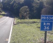 PR-534 entre Miraselva e Centenário do Sul recebendo serviços do Proseg Paraná