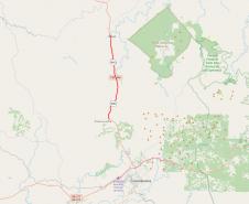 Mapa do trecho que será duplicado da PRC-466
