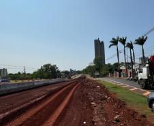 Obra de implantação do Trevo do Catuaí em Maringá