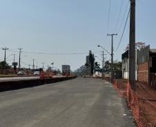 Obra de implantação do Trevo do Catuaí em Maringá