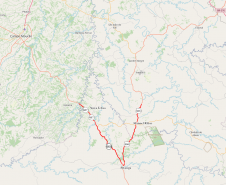 Mapa dos trechos das três rodovias que serão objeto de audiências públicas