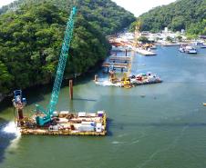 Ponte de Guaratuba chega a 27,1% de execução