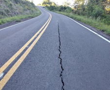 PR-170 em Bituruna - trechos danificados pelas chuvas