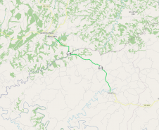Mapa indicando o trecho da PR-239 de Mato Rico a Roncador
