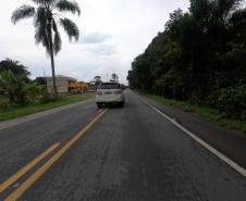 PR-412 entre a divisa com Santa Catarina e Guaratuba
