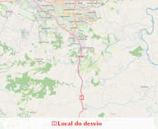 Mapa indicando local do desvio