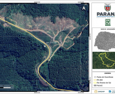 Mapa indicando localização da obra na PR-092