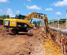 PR-160 obras da nova trincheira em Telêmaco Borba